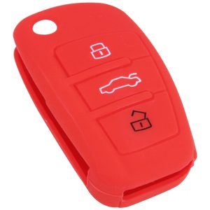 KONTAK ANAHTAR KUMANDA KORUYUCU KILIF SİLİKON 3 TUŞ KIRMIZI AUDI A3 HMA011-K