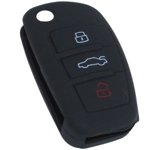KONTAK ANAHTAR KUMANDA KORUYUCU KILIF SİLİKON 3 TUŞ SİYAH AUDI A3 HMA011-S