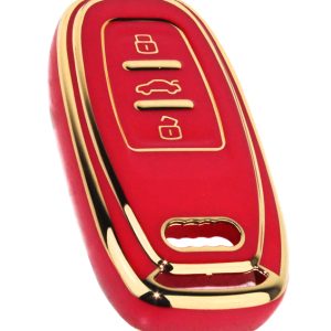 KONTAK ANAHTAR KUMANDA KORUYUCU KILIF TPU KIRMIZI AUDI A1-A3-A4-A5-A6-A7-A8-Q3-Q5-Q7-S4-S5-S7-S8-R8 -TT HMA019-K