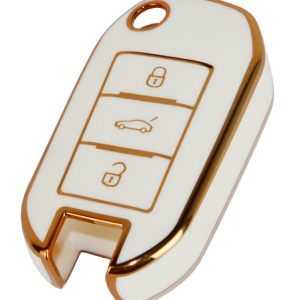 KONTAK ANAHTAR KUMANDA KORUYUCU KILIF TPU BEYAZ PEUGEOT 208-2008-301-307-308-3008-408-5008 C-EL HMA102-B