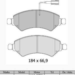 421-200 ÖN FREN BALATASI FIAT DUCATO-BOXER-MOVANO-JUMPER 24 2.2D MTJ 2.3D MTJ