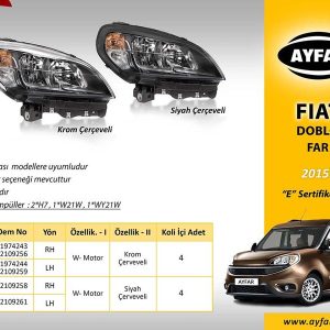 FAR SOL SİYAH ÇERÇEVELİ FIAT DOBLO 15
