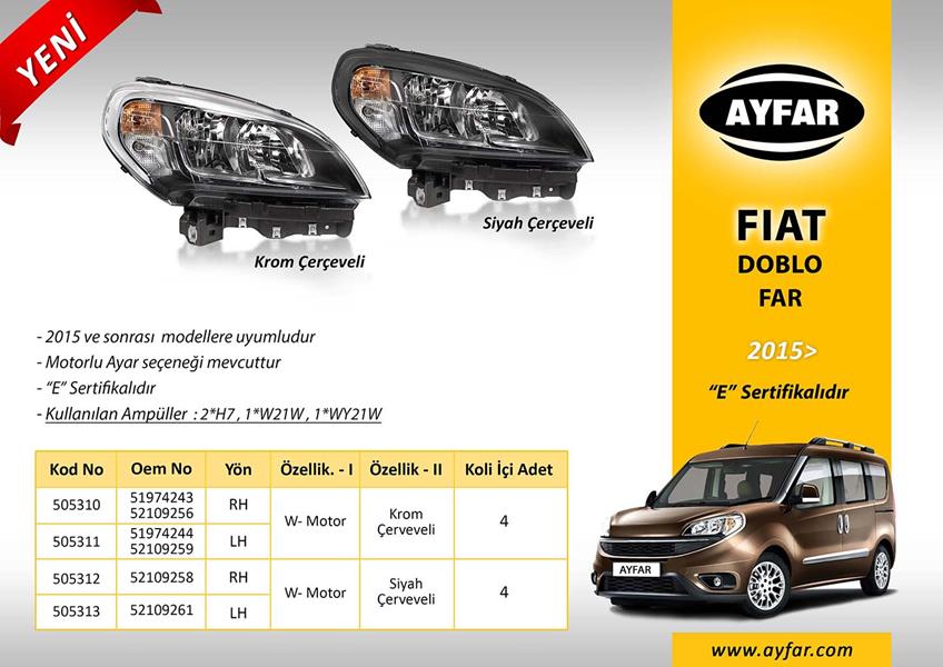 FAR SOL SİYAH ÇERÇEVELİ FIAT DOBLO 15