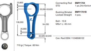 PISTON KOLU BMW N57 D30 N57S F10 12 16 F01 F02 F03 F04 12 15 E70 11 13 F15 13 18 E71 E72 11 15 11248506122