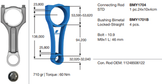 PISTON KOLU BMW N57 D30 N57S F10 12 16 F01 F02 F03 F04 12 15 E70 11 13 F15 13 18 E71 E72 11 15 11248506122