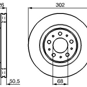 ÖN FREN AYNASI HAVALI VOLVO V70 97-00 C70 97-05 S70 96-00 XC70 97-02 302x26x5DLxHAVALI
