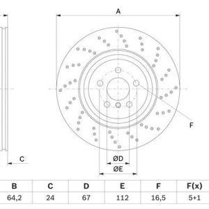 FREN DISKI HAVALI DELIKLI ARKA SAG BMW G30 G32 G11