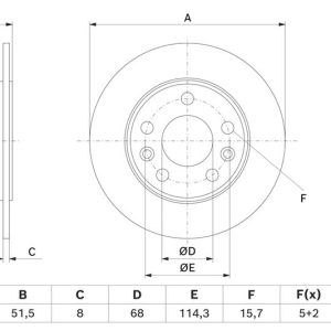 ARKA FREN DİSKİ RENAULT MEGANE IV 16 CAPTUR II 20 260x51.5x68 5 DELİK