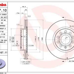 ÖN FREN AYNASI GOLF V-VI-JETTA III-IV-CADDY III-A3 03 LEON 05 TOLEDO-OCTAVIA 04 280x22x9DLxHAVALI 986479098-DF4294 1K0615301S-1K0615301AC-1K0615301AK