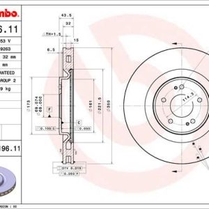 FREN DİSKİ ÖN MITSUBISHI LANCER EVO X 2.0L 4B11 CZ4A 08-15 Takım disk fiyatıdır 4615A024