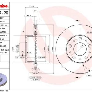 ÖN FREN DİSKİ BOXER III JUMPER III DUCATO III 06 15 JANT KUCUK 280x28x5DL HAVALI