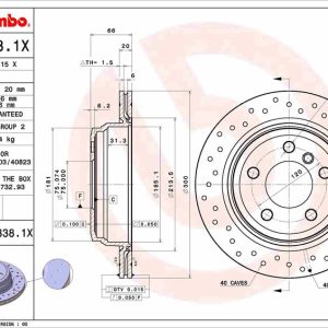 FREN DISKI ARKA BMW F30 F32 F34 F36 DELİKLİ 34216864900