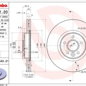 ÖN FREN AYNASI VOLVO S40 2004-2012 C70 II 2006-2013 V40 2012 V50 2004-2012 320 X5-DL 31262720-31302573-31329122