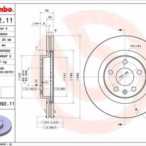 ÖN FREN DISK VOLVO XC40 536 2017/10
