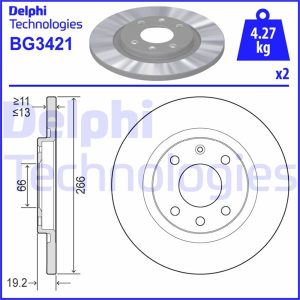 ÖN FREN AYNASI C2 1.4 1.4 HDİ 03 C3 1.4 1.4HDI 02 PARTNER-BERLINGO 1.4 1.9 D 2.0HDI 266x13x4DL
