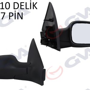 DIŞ DİKİZ AYNASI SAĞ MEGANE 02 ELEKTRİKLİ ISITMALI SENSÖRLÜ SİYAH KAPAK KONVEKS 7 FİŞ VM-138EHSR