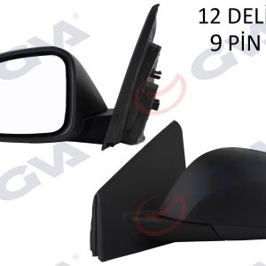 DIŞ DİKİZ AYNASI SOL MEGANE-FLUENCE 08 ELEKTRİKLİ ISITMALI SİNYALLİ SENSÖRLÜ ASFERİK 9 FİŞ VM-6138EHSAL