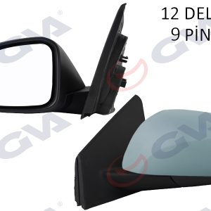 DIŞ DİKİZ AYNASI SOL MEGANE-FLUENCE 08 ELEKTRİKLİ ISITMALI SİNYALLİ SENSÖRLÜ ISITMALI ASTARLI ASFERİK 9 FİŞ VM-6138EHPSAL