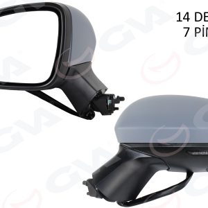 DIŞ DİKİZ AYNASI SOL ELEKTRİKLİ ISITMALI SİNYALLİ ASTARLI ASFERİK CLIO V 19- 12H7P 963026687R-963737470R-963668339R