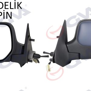 DIŞ DİKİZ AYNASI SOL BERLINGO-PARTNER 97 MEKANİK ISITMALI KONVEKS ASTARLI 2 FİŞ VM-118NPL