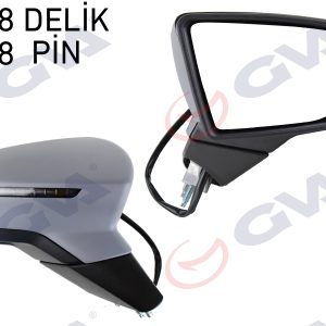 DIŞ DİKİZ AYNASI SAĞ LEON 12 ELEKTRİKLİ KATLANIR ISITMALI SENSÖRLÜ SİNYALLİ ASTARLI KONVEKS VM-367EBR 5F1857508P