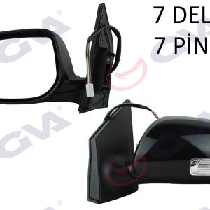 DIŞ DİKİZ AYNASI SOL COROLLA 08 ELEKTRİKLİ ISITMALI KATLANIR SİNYALLİ ASTARLI KONVEKS 7 FİŞ VM-6263EBL