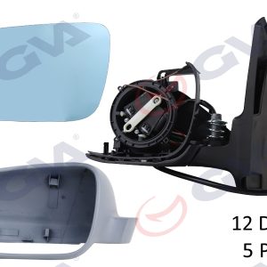 DIŞ DİKİZ AYNASI SOL GOLF-BORA 98 ELEKTRİKLİ ASTARLI KONVEKS 5 FİŞ VM-188AL