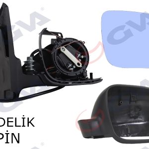 DIŞ DİKİZ AYNASI SAĞ GOLF-BORA 98 ELEKTRİKLİ ISITMALI SİYAH ASTARLI MAVİ CAM KÜÇÜK TİP 5 FİŞ VM-188R 1J1857508D01C