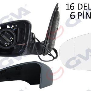 DIŞ DİKİZ AYNASI SOL GOLF 09 ELEKTRİKLİ ISITMALI ASTARLI SİNYALLİ ASFERİK 6 FİŞ VM-6197EHPAL 5K0857507AD