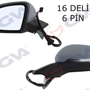 DIŞ DİKİZ AYNASI SOL GOLF 13 ELEKTRİKLİ ISITMALI SİNYALLİ ASTARLI ASFERİK 6 FİŞ VM-6187EHPAL 5G1857507AF9B9-5G0857537CGRU