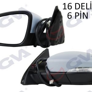 DIŞ DİKİZ AYNASI SOL JETTA 11 ELEKTRİKLİ ISITMALI SİNYALLİ ASTARLI ASFERİK 7 FİŞ VM-6381EHPAL 5C7857507B