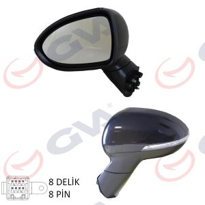 DIŞ DİKİZ AYNASI SOL RIO 13 ELEKTRIKLI ISITMALI KATLANIR SİNYALLİ KONVEKS 8 FİŞ VM-760NEBL 876201W050