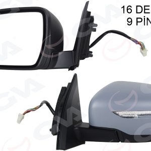 DIŞ DİKİZ AYNASI SOL QASHQAI 13 ELEKTRİKLİ ISITMALI KATLANIR SİNYALLİ ASTARLI KONVEKS 96302-4EH6A-96374-4EA8E