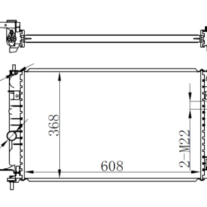 MOTOR SU RADYATÖR VECTRA B AC KLİMASIZ MEK BRAZİNG 608x358x26