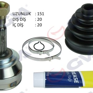 AKS KAFASI DIŞ ÖN FIAT UNO 70 1.4i 94-00 20x20x43.1 151mm