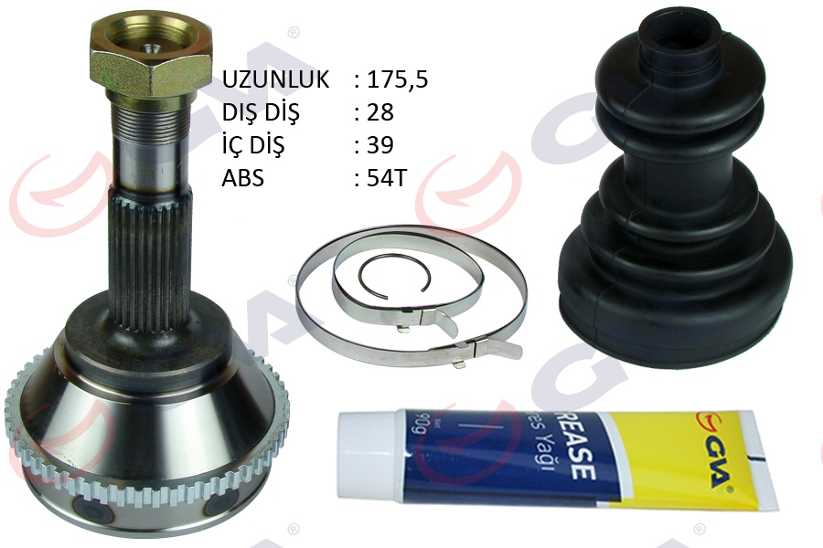 AKS KAFASI DIŞ ÖN DUCATO-BOXER-JUMPER 2.5 D 94-02 14Q ABS Lİ 54DİŞ 15 JANT 28x39x63 175.5mm 9566722180-1495541080