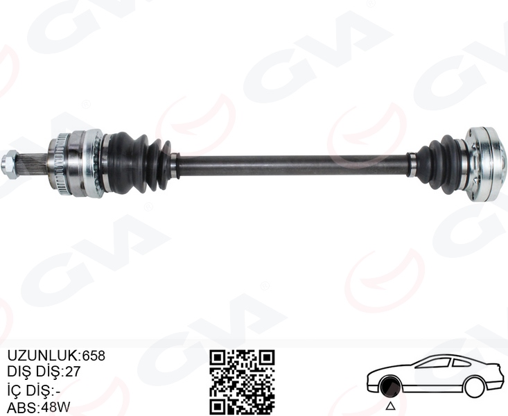 KOMPLE AKS ARKA SAĞ BMW E81 E87 E82 E88 E90 E91 E92 658MM 33217547076