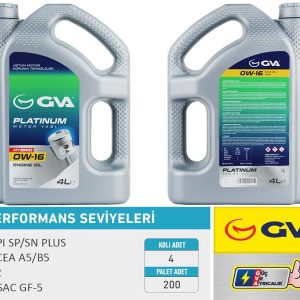 MOTOR YAĞI 4 LT 0W16 TAM SENTETİK API SP / SN-PLUS ILSAC GF-6B HIBRIT ARAÇLAR İÇİN