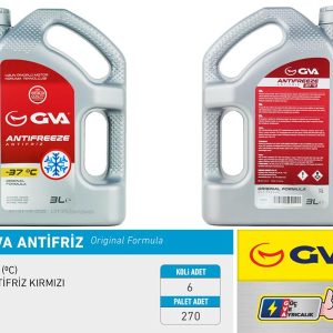 ANTİFRİZ 3 LT -37 C KIRMIZI LONG LİFE Koli 6 Ad ORGANIK