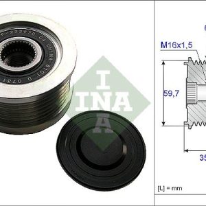 ALTERNATÖR KASNAĞI RULMANLI HYUNDAI TUCSON D4EA 04-10 / SANTAFE 2.0L D4EA CRDi 04- 2.2L D4EB 06-09 / KIA SPORTAGE 2.0L D4EA 04-10