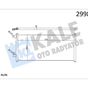 KLIMA RADYATÖRÜ CONNECT 02 14 1.8 TDCI 75-90-110PS 2T1H19710AC-4488406-2T1H19710AB