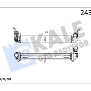 TURBO RADYATÖRÜ INTERCOOLER FLUENCE 10 1.5DCI 657x89x85 2 SIRA ALB SİSTEM 144960024R-144966078R