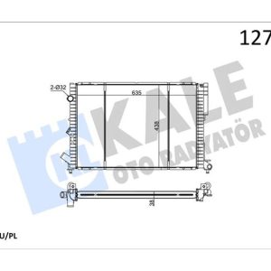RADYATÖR LGN 1.8-2.0 16V-2.2 D ESPACE III 2.0 AC MEK OTOM 2 SIRA PA SİSTEM 635x441x47