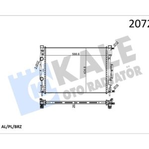 MOTOR SU RADYATÖRÜ RENAULT MEGANE II 02 SCENIC 03 1.5-1.9DCİ/1.4-1.6-2.0 16V AC KLİMASIZ MEK 590x455x32 1 SIRA ALB 8200357536-8200115542
