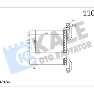 KALORİFER RADYATÖRÜ MGN I-CLIO I-R19 234x157X42 2 SIRA CU PL 7701204680-7701033457