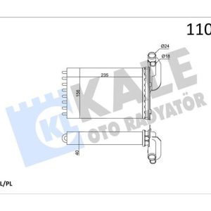 KALORİFER RADYATÖRÜ MGN I-CLIO I-R19 234x157X42 2 SIRA AL PL SİSTEM 7701204680-7701033457