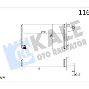 KALORİFER RADYATÖRÜ FIAT TEMPRA 95 01 TİPO 95 01 ALFA ROMEO 145 95 01 146 94 01 155 92 97 250x158x42 2 SIRA AL PL SİSTEM 7754065-7582699-7754068