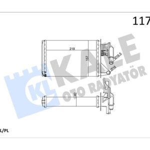 KALORİFER RADYATÖRÜ UNO 218x156.5x40 MUSLUKLU 2 SIRA AL PL SİSTEM 40787031-5943154-7753630-7754055