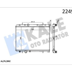 RADYATÖR 206 98 307 02 C4 04 XSARA 00-05 1.6-2.0 AC KLİMASIZ OTOM 562.8x378x27 1 SIRA ALB 9835996080-1331.LS-1330.N7-1330.F4