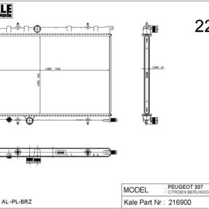 RADYATÖR P307 1.4 ie-XSARA-BERLINGO 1.6 ie 16V 1 SIRA ALB SİSTEM 1333.15-1330.Y6